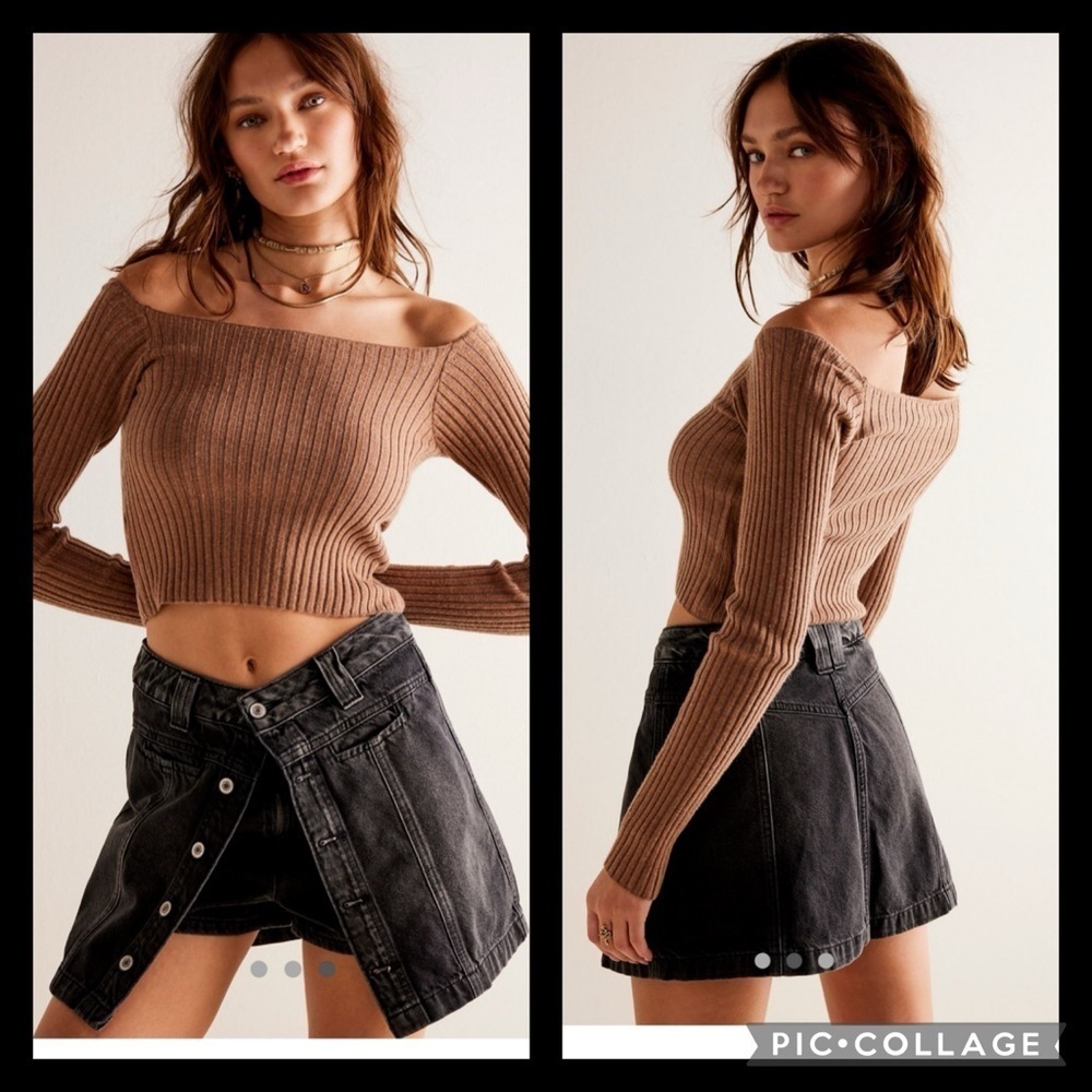 We The Free People NWT Midnight Sun Midrise Skort Sz 31, 16” waist